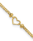 14k Fancy Heart 9inch Anklet