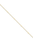 14K Polished Hearts 10in Plus 1in ext. Anklet