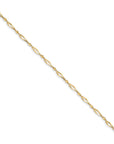 14k Polished and Diamond-cut 9in  Anklet