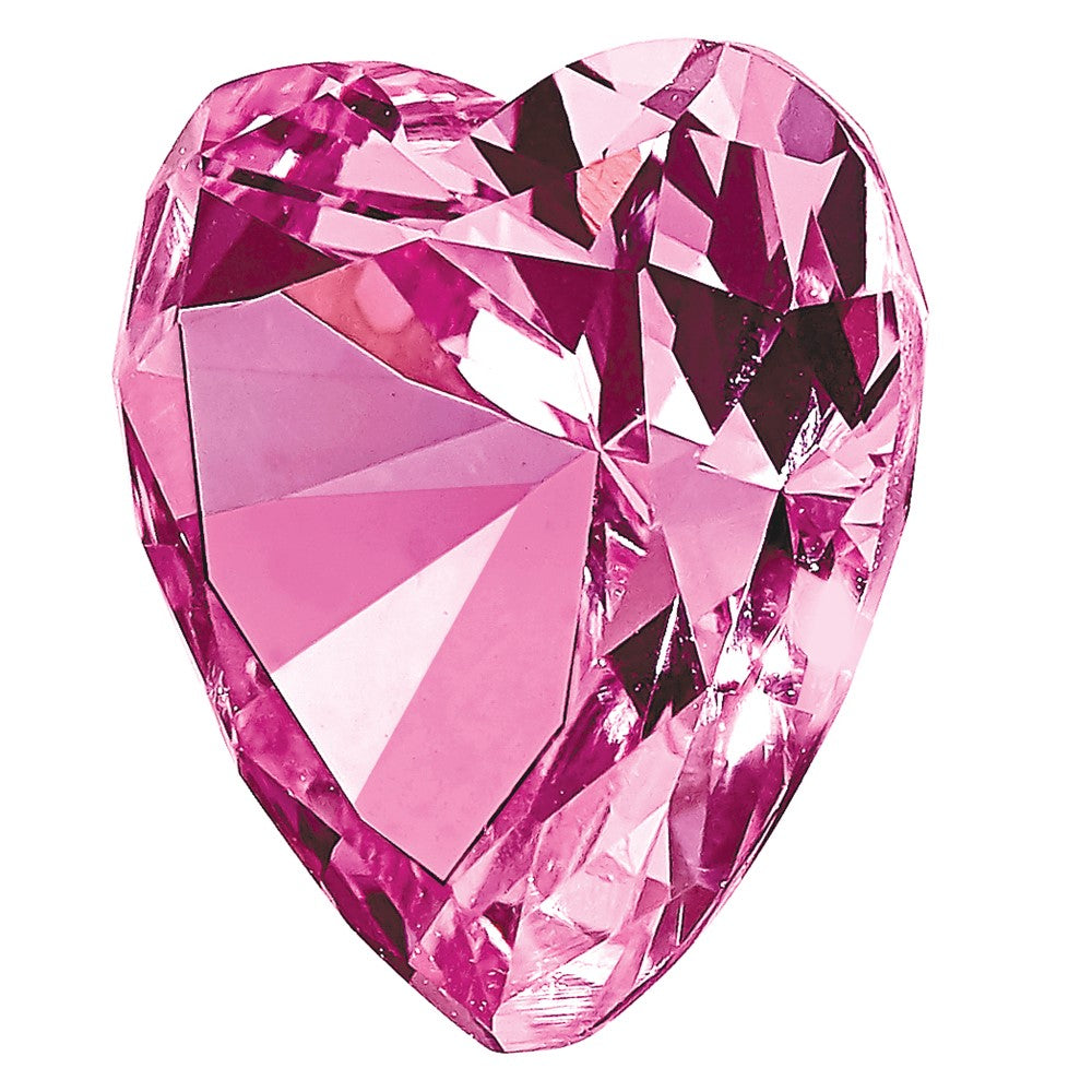 Created Pink Sapphire 4mm Heart