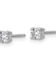 14k White Gold 1/3 carat total weight Round VS/SI GH Lab Grown Diamond 4 Prong Stud Post Earrings