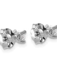 14k White Gold 1/3 carat total weight Round VS/SI GH Lab Grown Diamond 4 Prong Stud Post Earrings