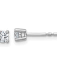 14k White Gold 1/3 carat total weight Round VS/SI GH Lab Grown Diamond 4 Prong Stud Post Earrings