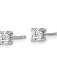 14k White Gold 1/2 carat total weight Round VS/SI GH Lab Grown Diamond 4 Prong Stud Post Earrings