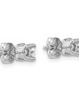 14k White Gold 1/2 carat total weight Round VS/SI GH Lab Grown Diamond 4 Prong Stud Post Earrings