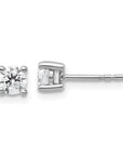 14k White Gold 1/2 carat total weight Round VS/SI GH Lab Grown Diamond 4 Prong Stud Post Earrings