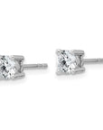 14k White Gold 3/4 carat total weight Round VS/SI GH Lab Grown Diamond 4 Prong Stud Post Earrings