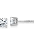 14k White Gold 3/4 carat total weight Round VS/SI GH Lab Grown Diamond 4 Prong Stud Post Earrings