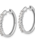 14K White Gold Lab Grown Diamond VS/SI GH, Hinged Hoop Earrings