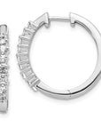 14K White Gold Lab Grown Diamond VS/SI GH, Hinged Hoop Earrings