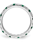 14K White Gold Lab Grown Dia VS/SI GH & Cr Emerald Eternity Band