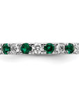 14K White Gold Lab Grown Dia VS/SI GH & Cr Emerald Eternity Band