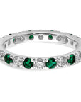 14K White Gold Lab Grown Dia VS/SI GH & Cr Emerald Eternity Band