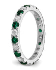 14K White Gold Lab Grown Dia VS/SI GH & Cr Emerald Eternity Band