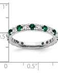 14K White Gold Lab Grown Dia VS/SI GH & Cr Emerald Eternity Band