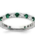 14K White Gold Lab Grown Dia VS/SI GH & Cr Emerald Eternity Band