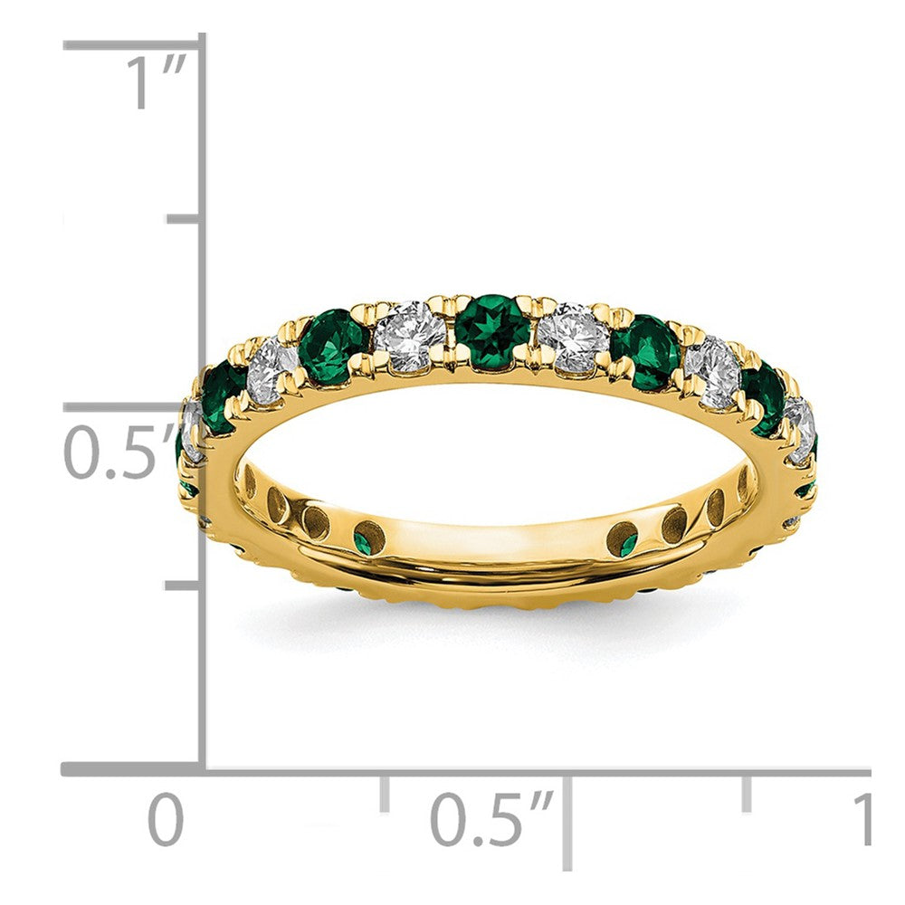 14K Lab Grown Diamond VS/SI GH &amp; Cr Emerald Eternity Band