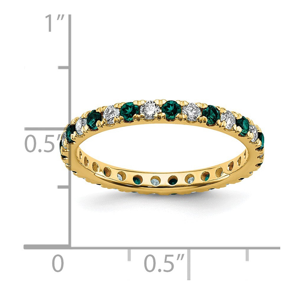 14K Lab Grown Diamond VS/SI GH &amp; Cr Alexandrite Eternity Band