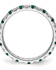 14K White Gold Lab Grown Dia VS/SI GH & Cr Emerald Eternity Band