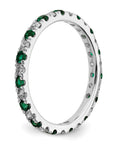 14K White Gold Lab Grown Dia VS/SI GH & Cr Emerald Eternity Band