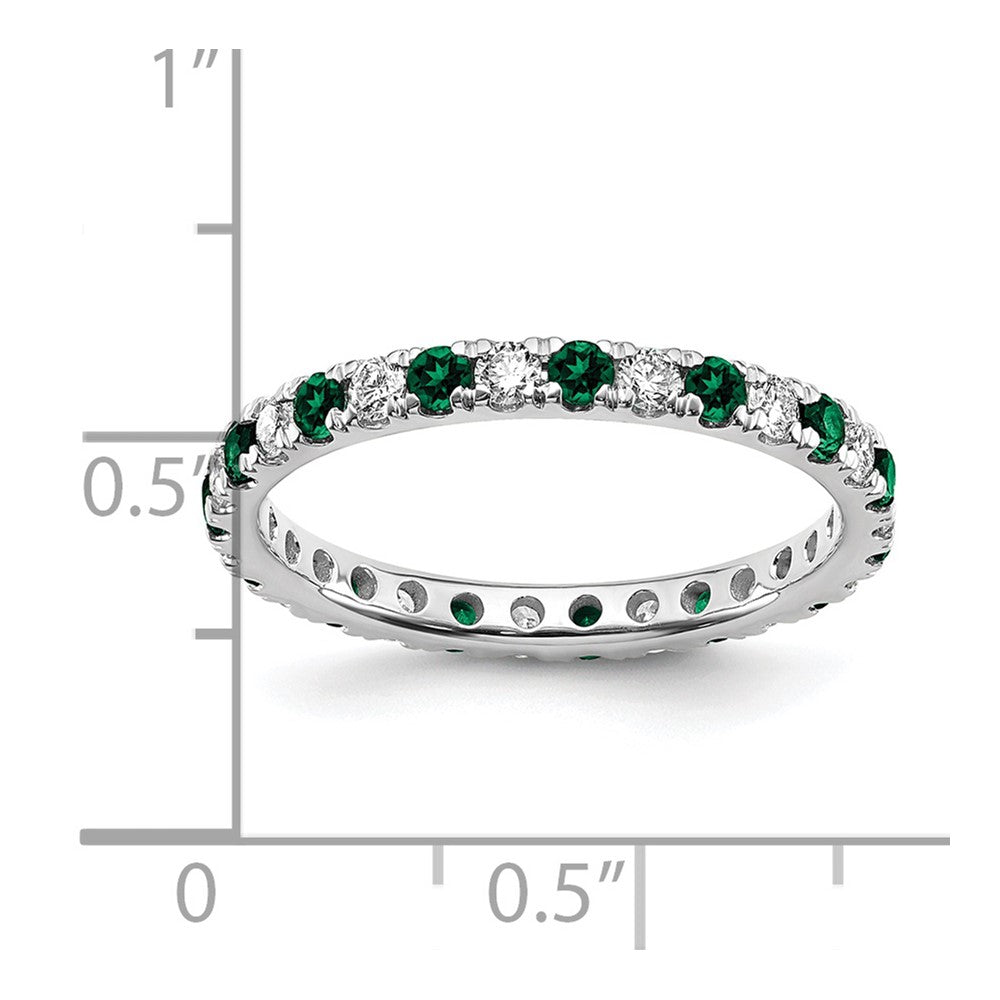 14K White Gold Lab Grown Dia VS/SI GH &amp; Cr Emerald Eternity Band