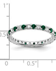 14K White Gold Lab Grown Dia VS/SI GH & Cr Emerald Eternity Band