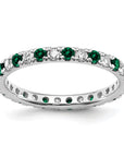 14K White Gold Lab Grown Dia VS/SI GH & Cr Emerald Eternity Band