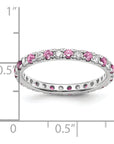 14K White Gold Lab Grown Dia VS/SI GH & Cr Pink Sapp Eternity Ban