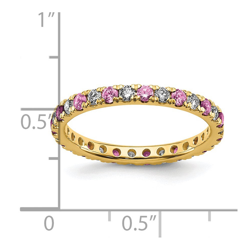 14K Lab Grown Diamond VS/SI GH &amp; Cr Pink Sapp Eternity Band