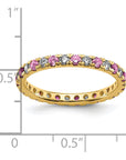 14K Lab Grown Diamond VS/SI GH & Cr Pink Sapp Eternity Band