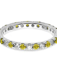 14K White Gold Lab Grown Dia VS/SI GH & Cr Yellow Sapp Eternity B