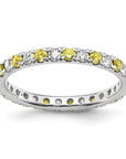 14K White Gold Lab Grown Dia VS/SI GH & Cr Yellow Sapp Eternity B