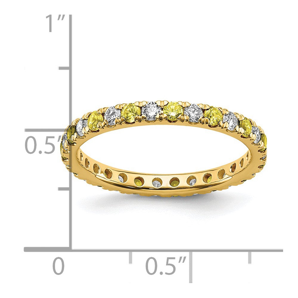 14K Lab Grown Diamond VS/SI GH &amp; Cr Yellow Sapp Eternity Band