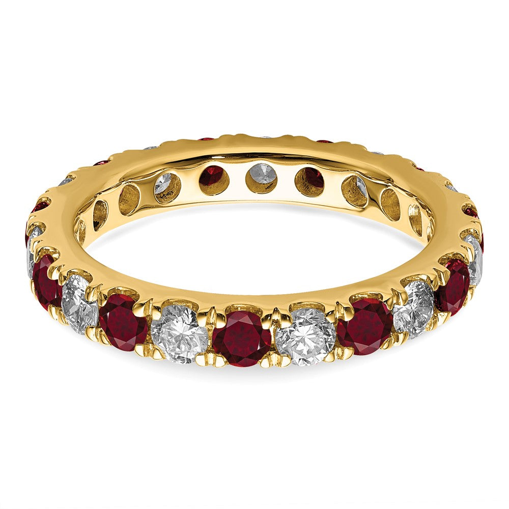 14K Lab Grown Diamond VS/SI GH &amp; Cr Ruby Eternity Band