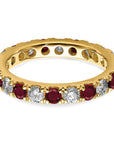 14K Lab Grown Diamond VS/SI GH & Cr Ruby Eternity Band