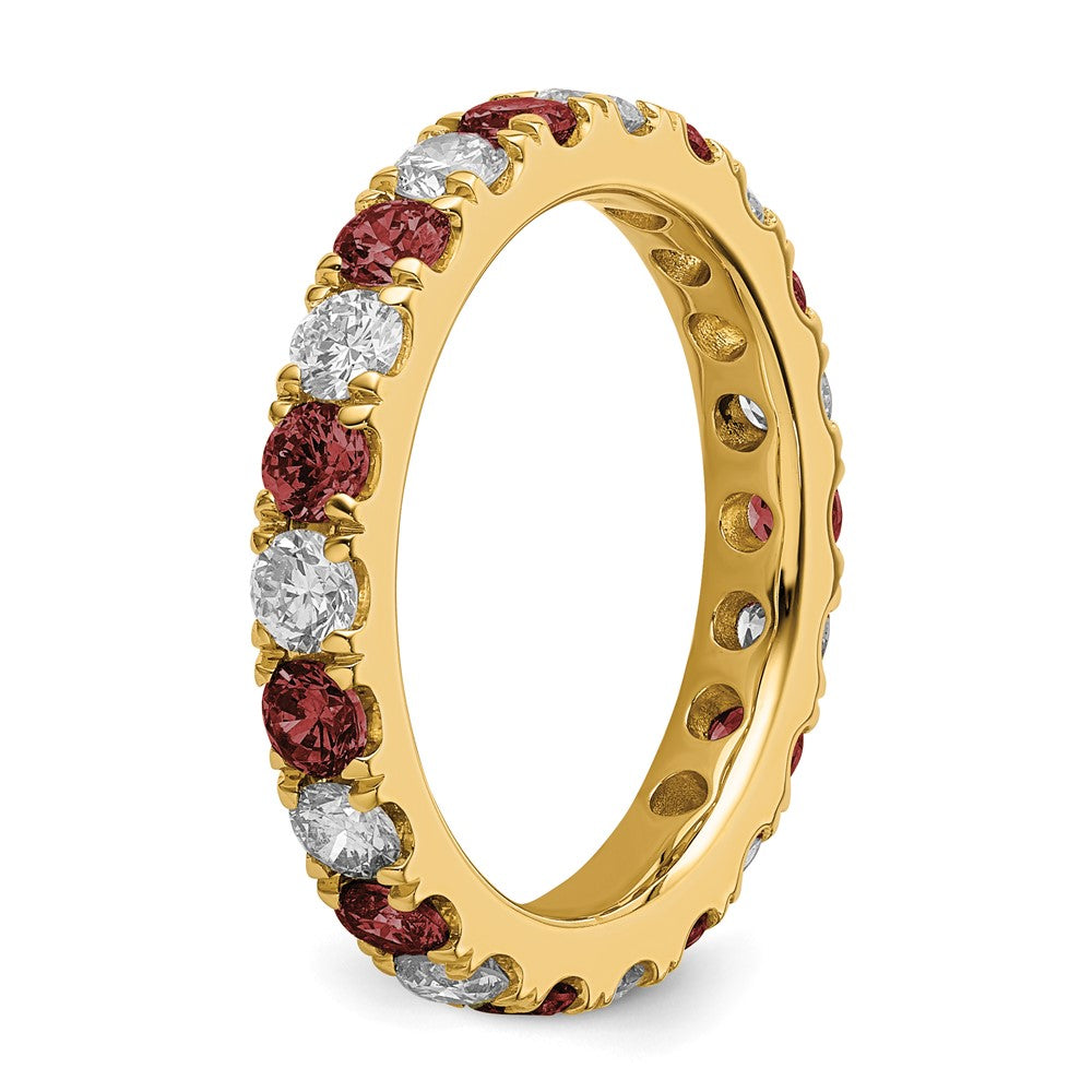 14K Lab Grown Diamond VS/SI GH &amp; Cr Ruby Eternity Band