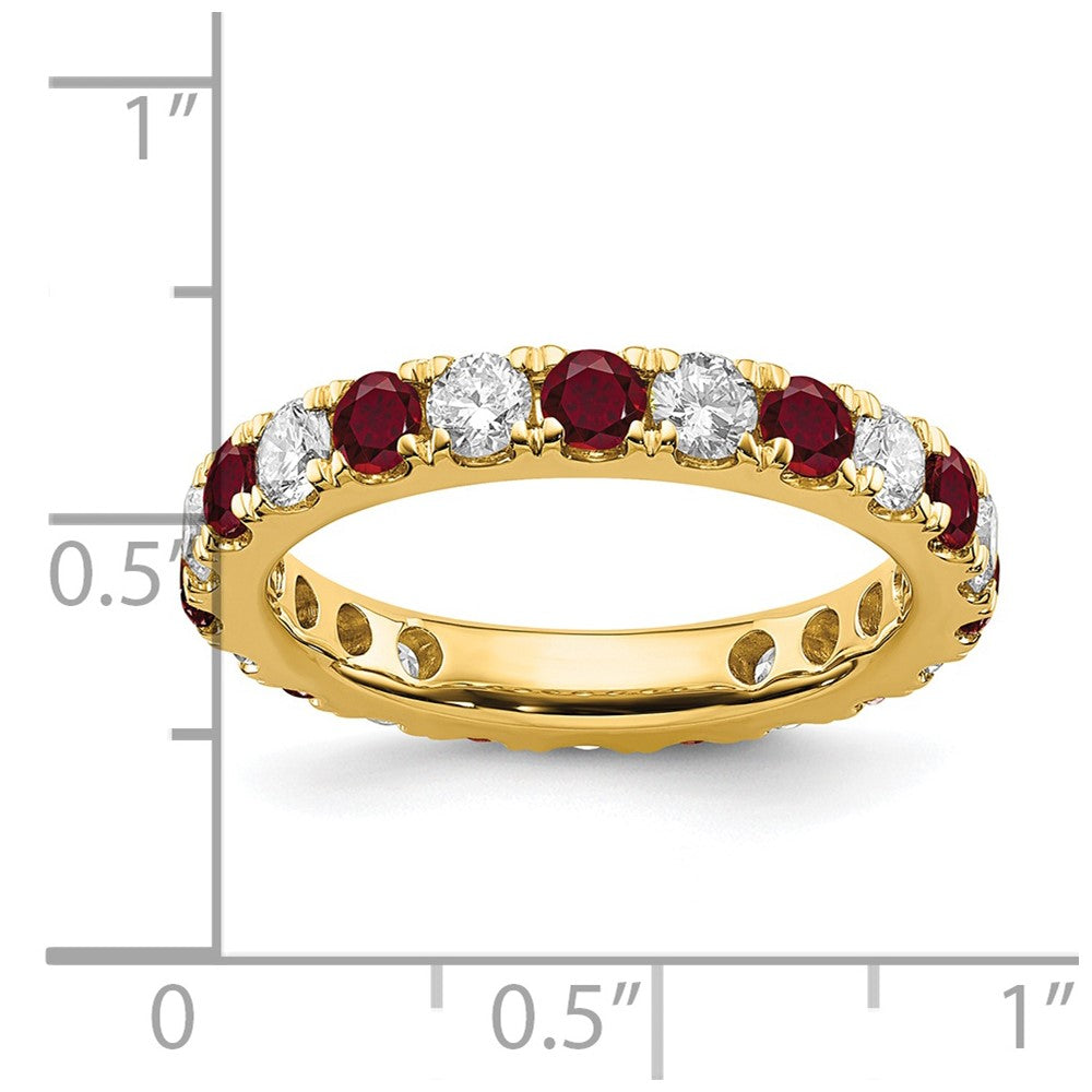 14K Lab Grown Diamond VS/SI GH &amp; Cr Ruby Eternity Band