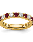 14K Lab Grown Diamond VS/SI GH & Cr Ruby Eternity Band