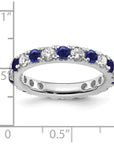 14K White Gold Lab Grown Dia VS/SI GH & Cr Blue Sapp Eternity Ban