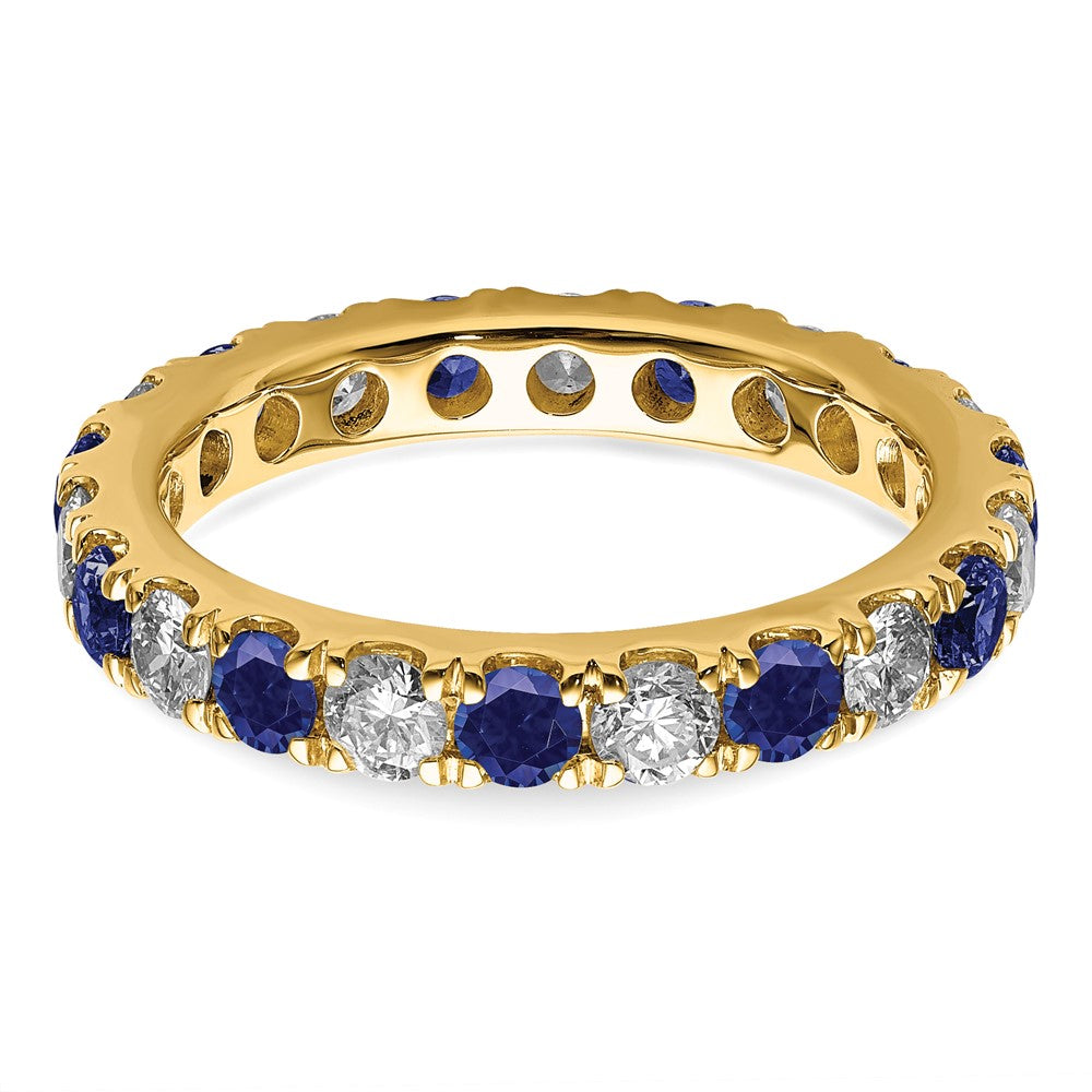 14K Lab Grown Diamond VS/SI GH &amp; Cr Blue Sapp Eternity Band