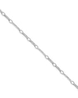 14k White Gold Polished and Textured Fancy Link Bracelet