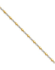 14K Two-tone Polished D/C Heart 7.5in Bracelet