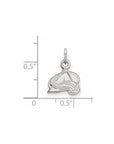 14k White Gold NHL LogoArt Colorado Avalanche Letter A Extra Small Pendant