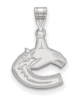 10k White Gold NHL LogoArt Vancouver Canucks Small Pendant