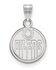 14k White Gold NHL LogoArt Edmonton Oilers Small Pendant