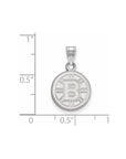 10k White Gold NHL LogoArt Boston Bruins Small Pendant