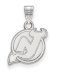 14k White Gold NHL LogoArt New Jersey Devils Small Pendant