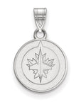 14k White Gold NHL LogoArt Winnipeg Jets Small Pendant