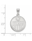 10k White Gold NHL LogoArt Edmonton Oilers Large Pendant