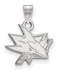 14k White Gold NHL LogoArt San Jose Sharks Small Pendant